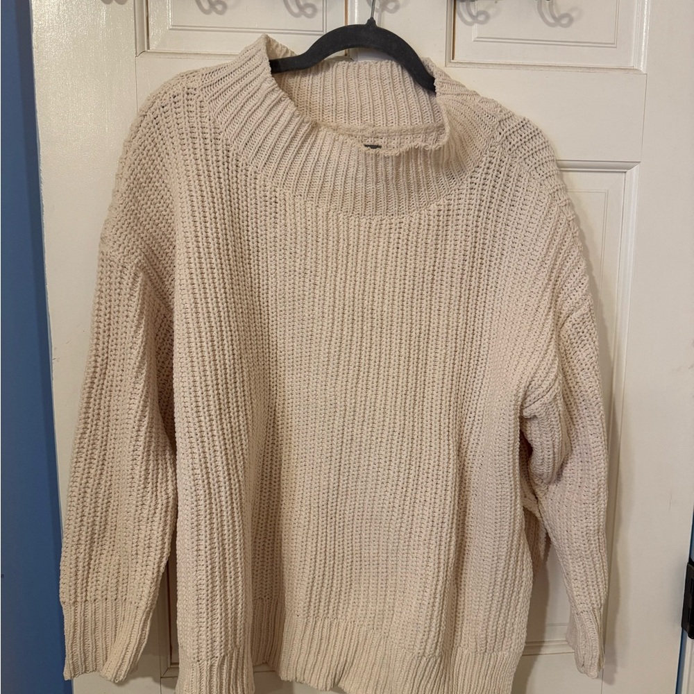 Aerie Cream Cowl Neck Sweater
